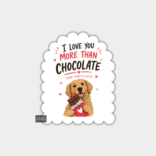 Funny Character Vinyl Sticker - Love You Dog