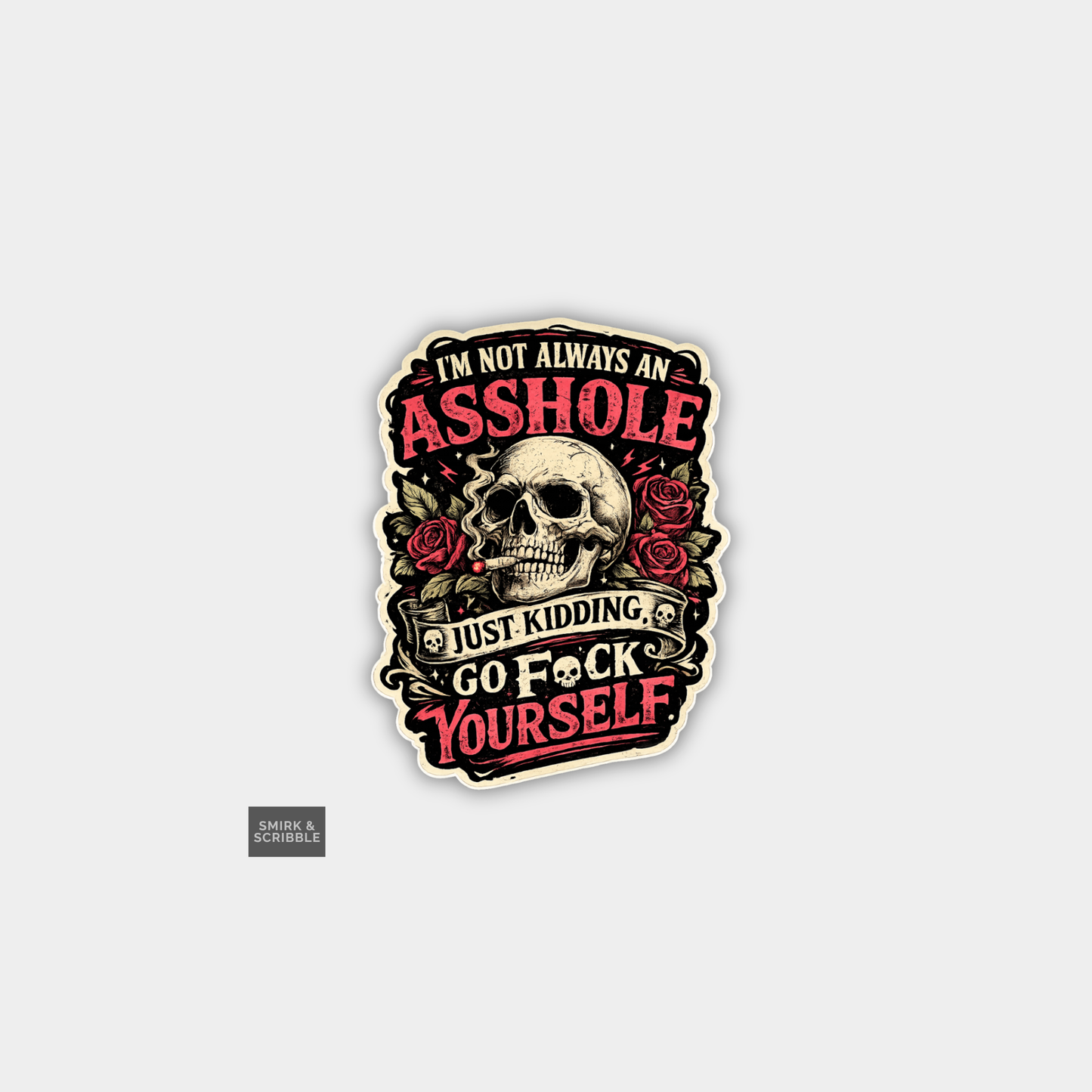 Funny Snarky Vinyl Sticker - Asshole