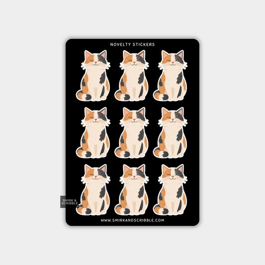 Funny Vinyl Sticker Sheet - Cute Cat