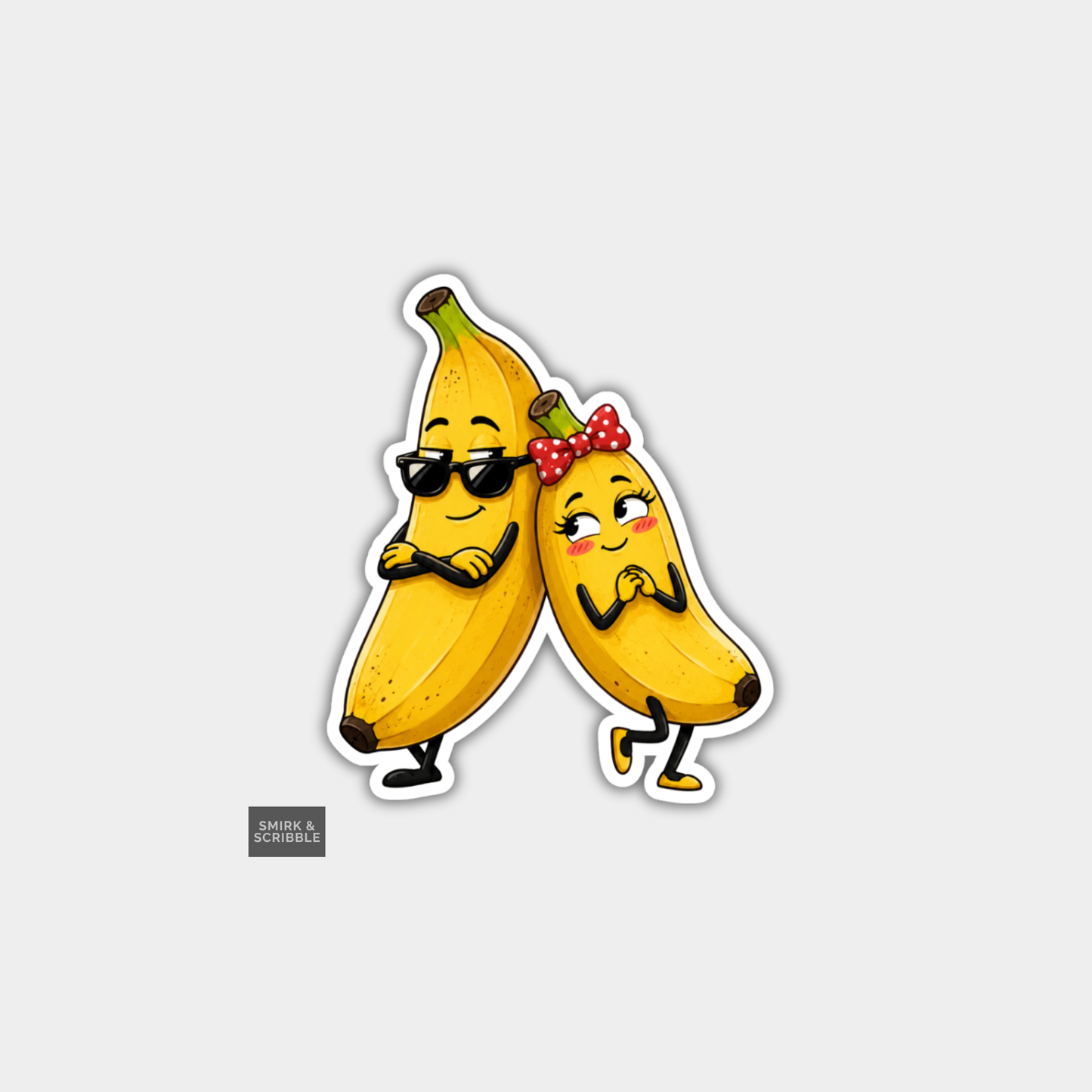 Funny Character Vinyl Sticker - Banana Couple