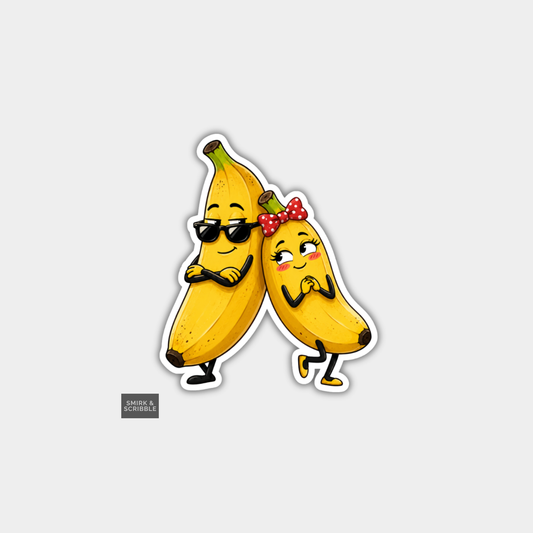 Funny Character Vinyl Sticker - Banana Couple