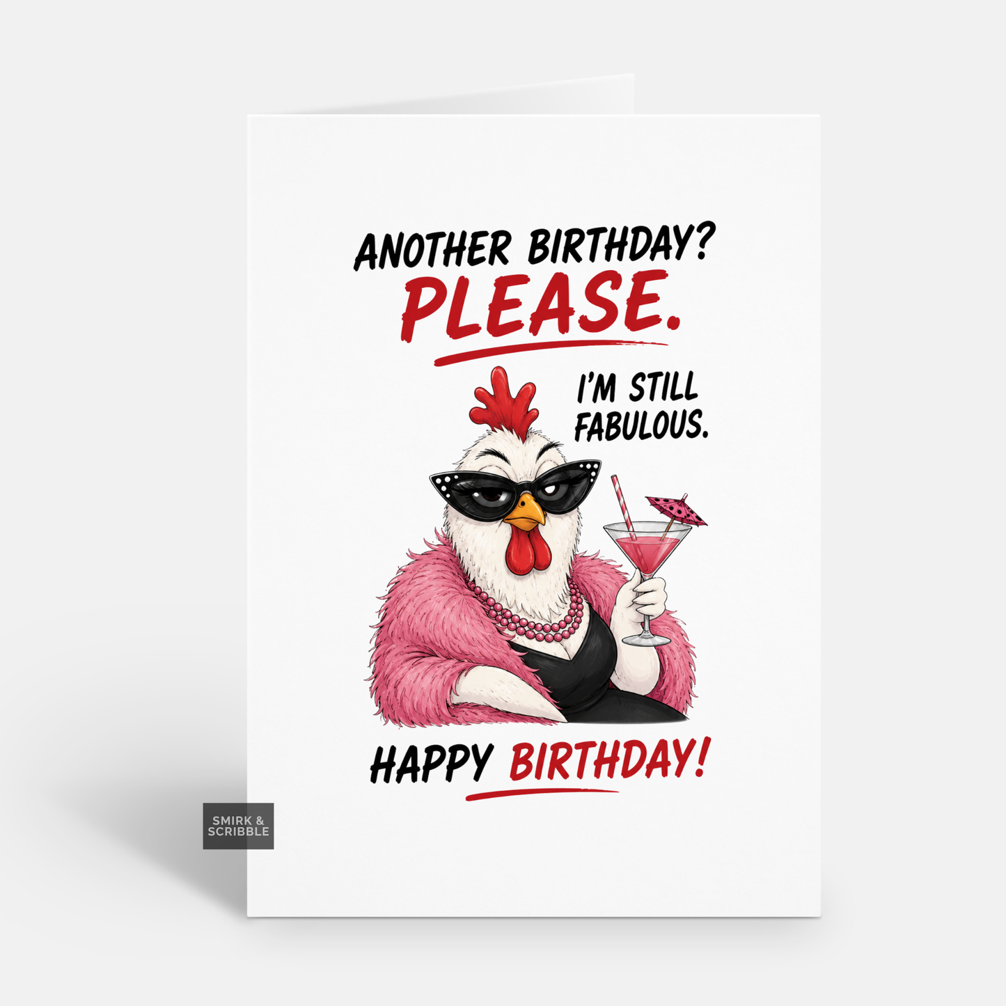 Funny Birthday Card - Fabulous Glam Chicken