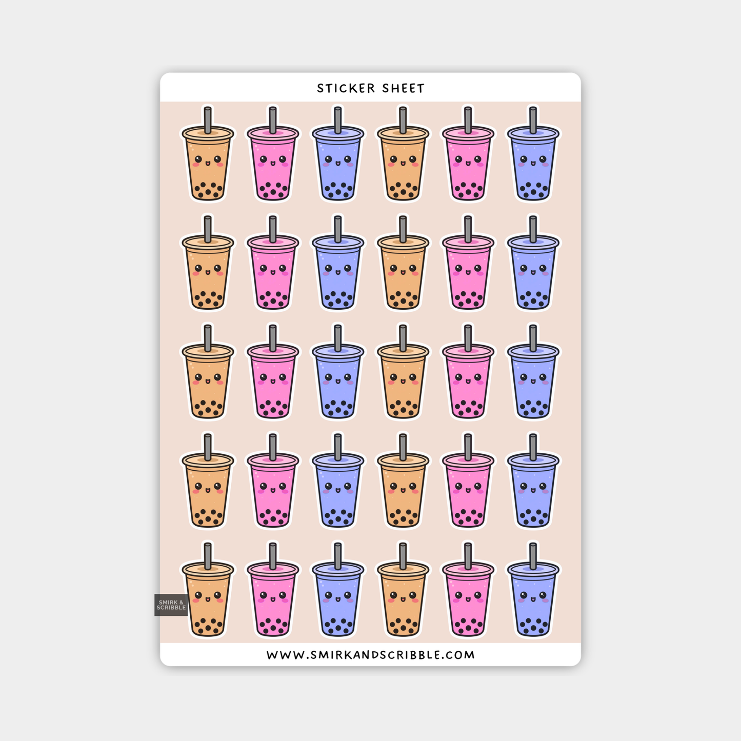 Bubble Tea Sticker Sheet