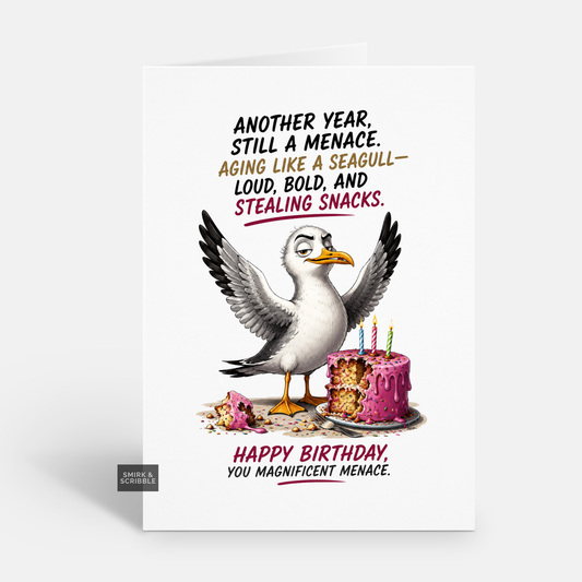 Funny Birthday Card - Stealing Snacks