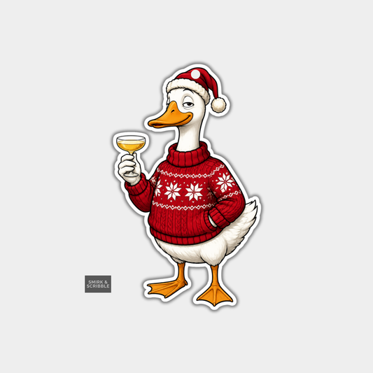 Funny Christmas Gift Tags - Judgy Goose In Jumper