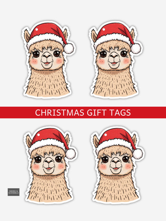 Llama Christmas Gift Tags