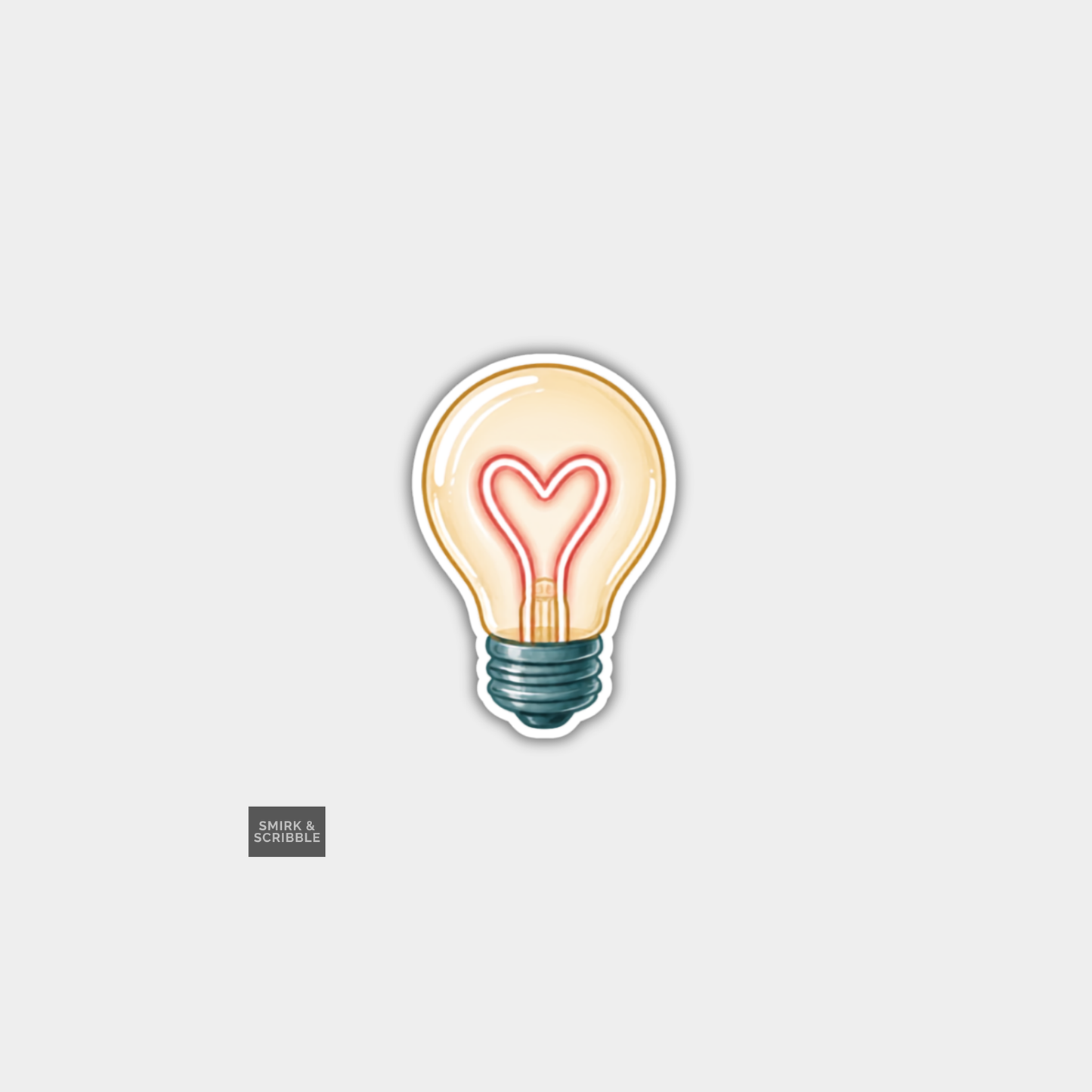Die Cut Vinyl Sticker - Light Bulb Heart