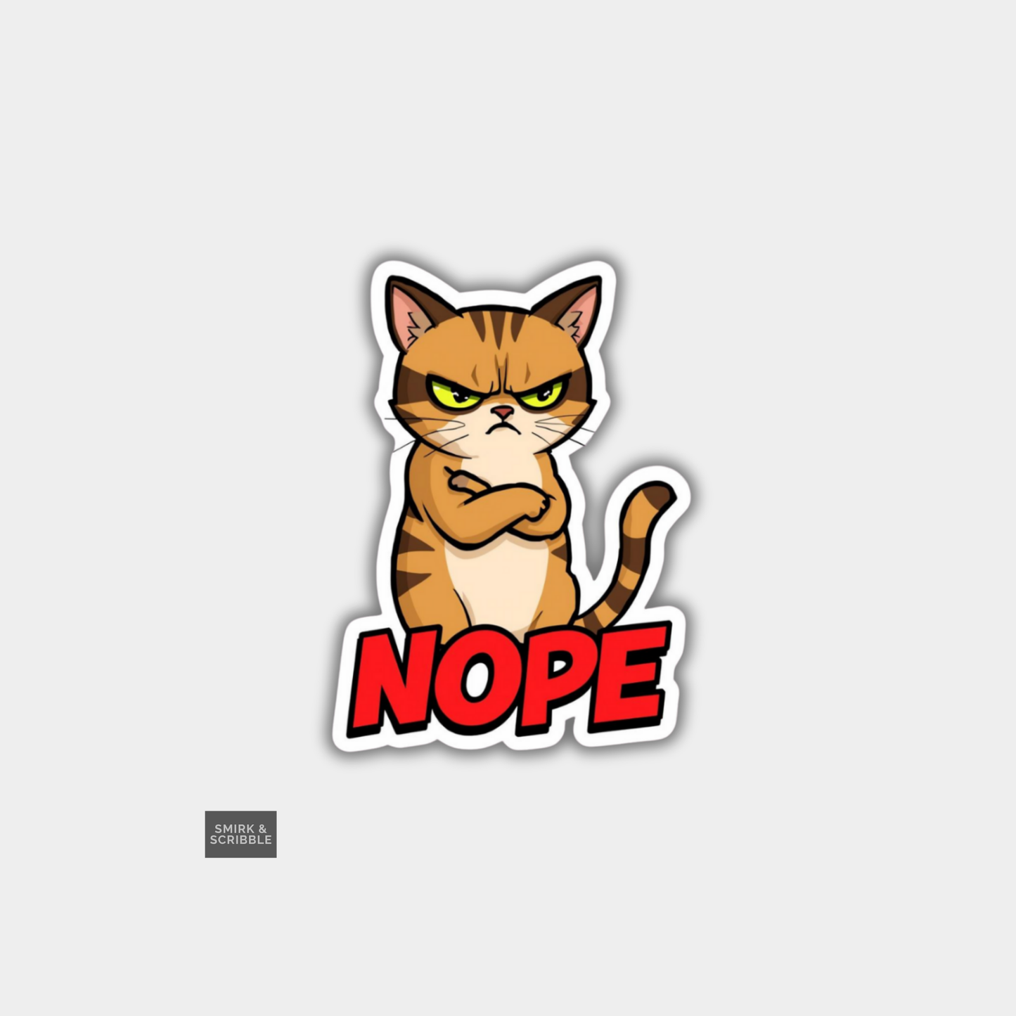 Nope Cat Vinyl Sticker