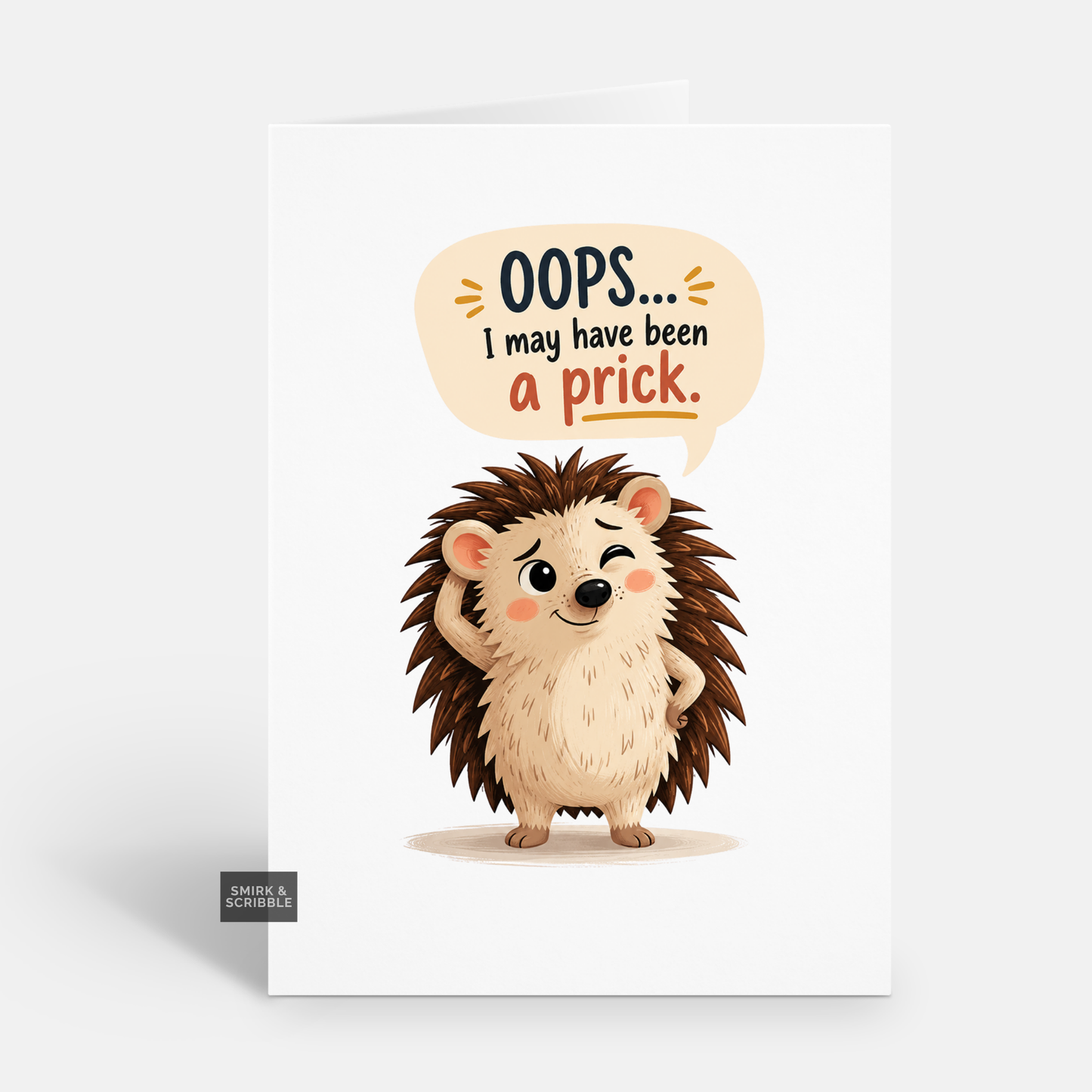 Funny Sorry Card - Hedgehog Prick