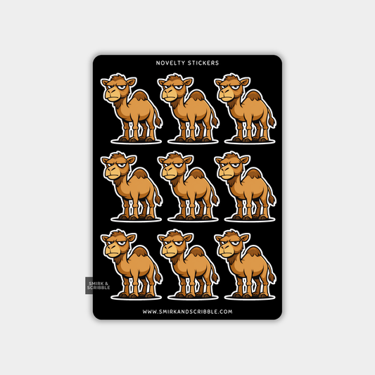 Funny Vinyl Sticker Sheet - Grumpy Camel