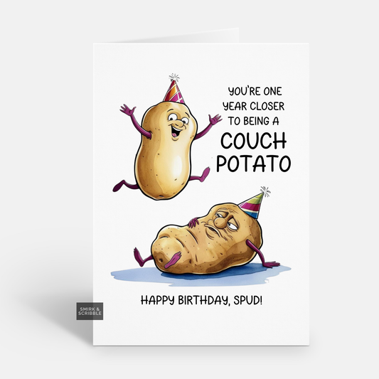 Couch Potato Birthday Card
