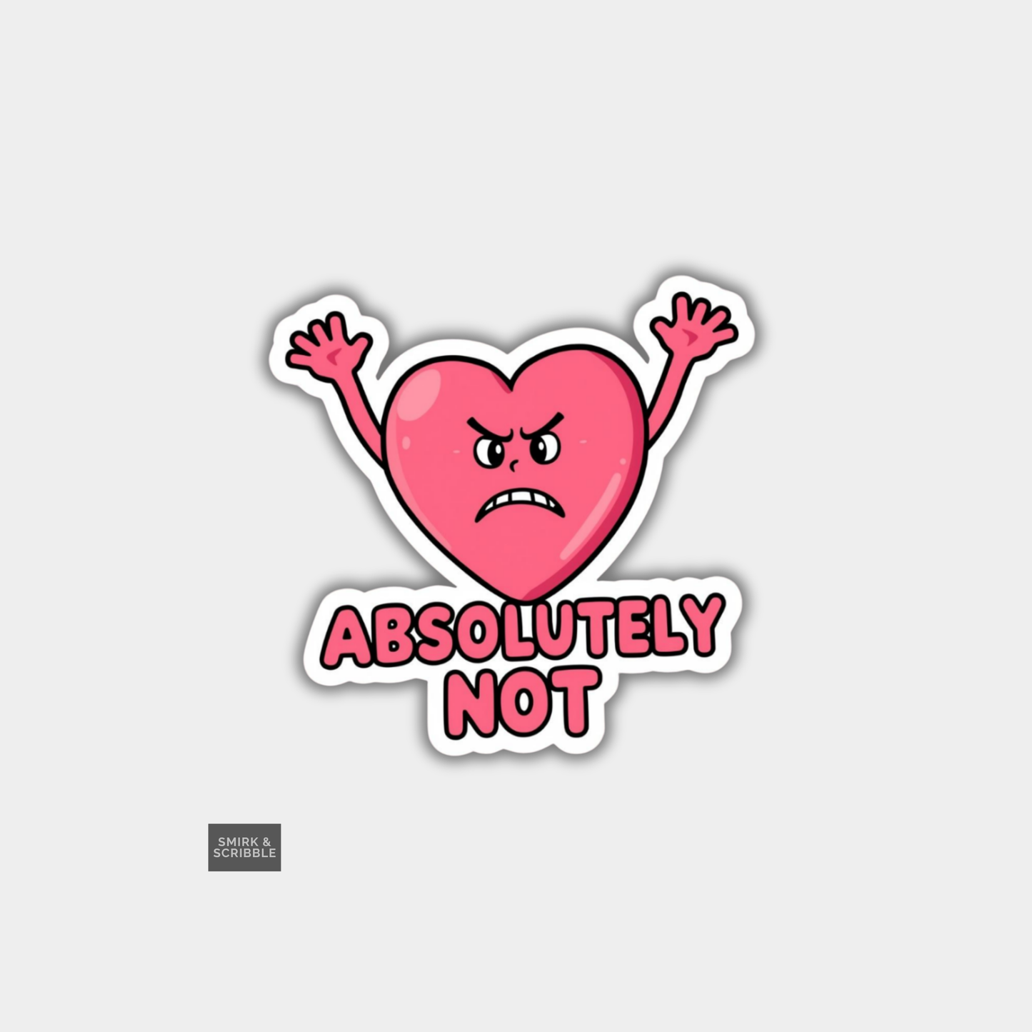 Grumpy Heart Vinyl Sticker