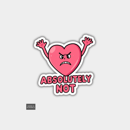 Grumpy Heart Vinyl Sticker