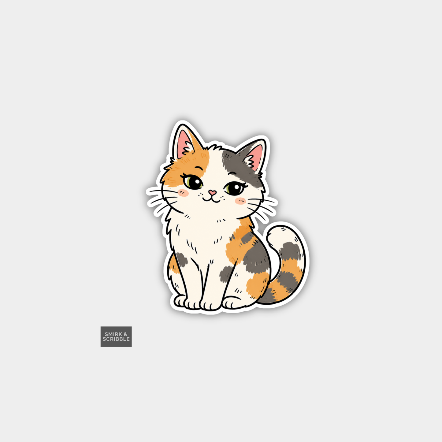 Funny Character Vinyl Sticker - Cute Posing Kitten