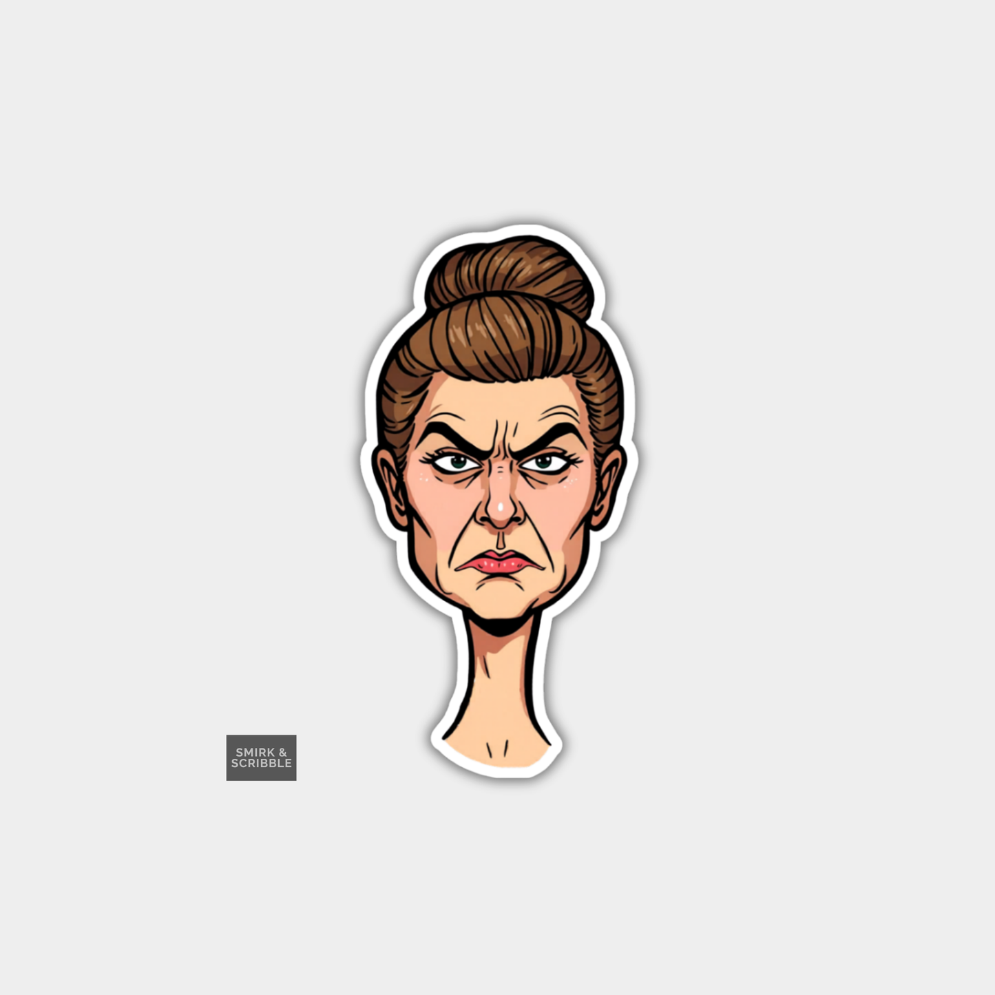 Die Cut Vinyl Sticker - Grumpy Woman