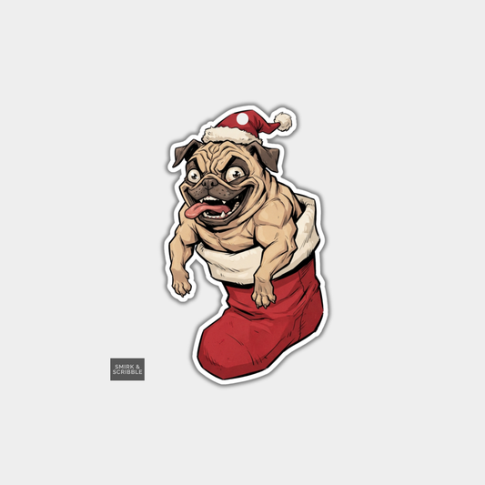 Funny Christmas Gift Tags - Weird Evil Pug
