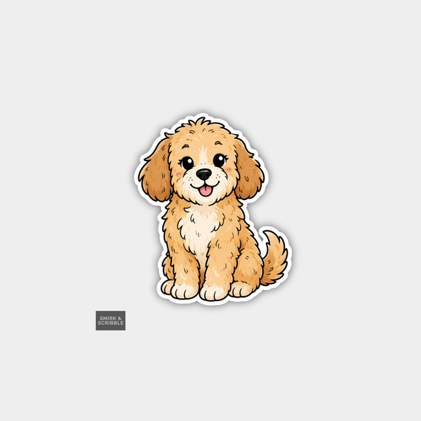Funny Character Vinyl Sticker - Cute Posing Puppy