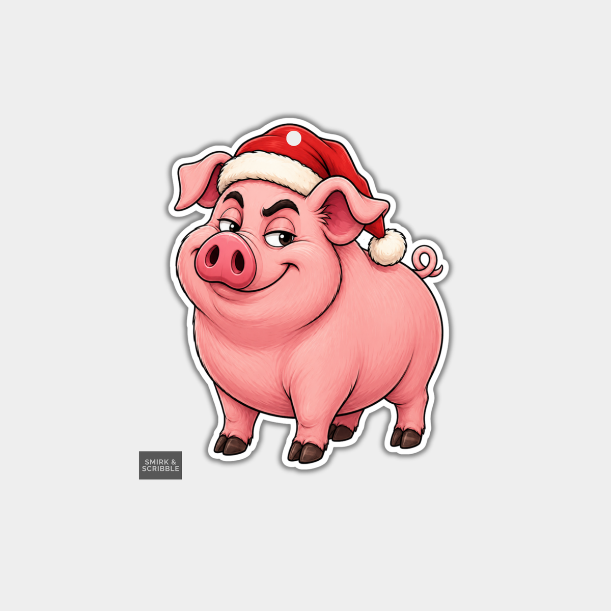 Funny Christmas Gift Tags - Cheeky Happy Pig