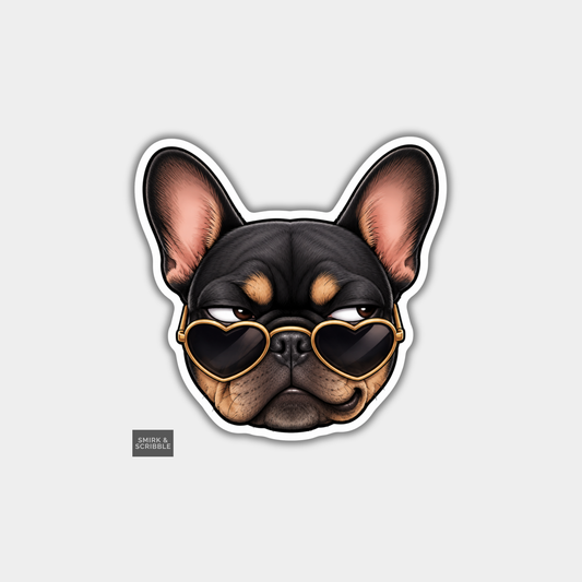 Funny Die Cut Vinyl Sticker - Dog In Sunglasses