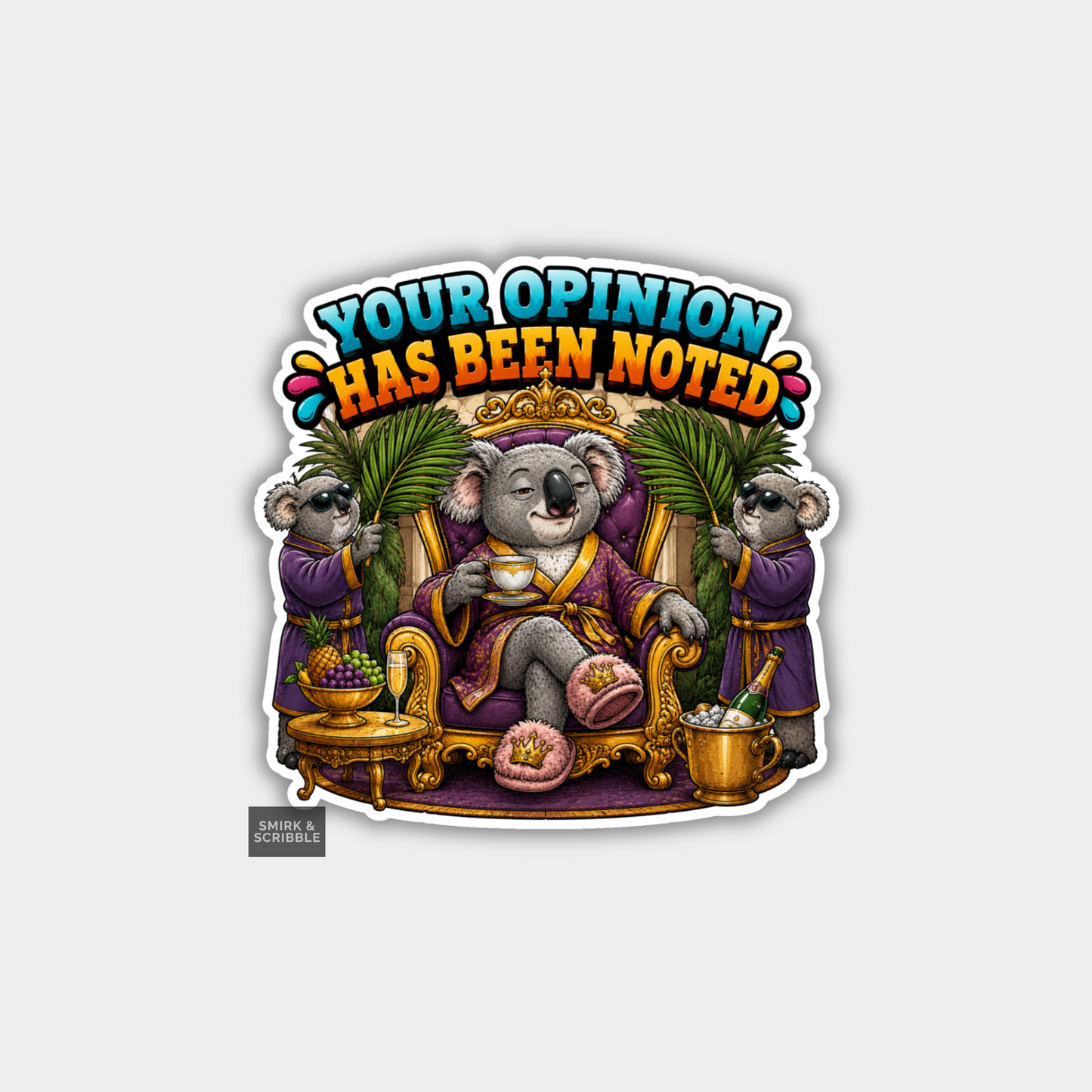 Funny Vinyl Die Cut Sticker - Noted Koala