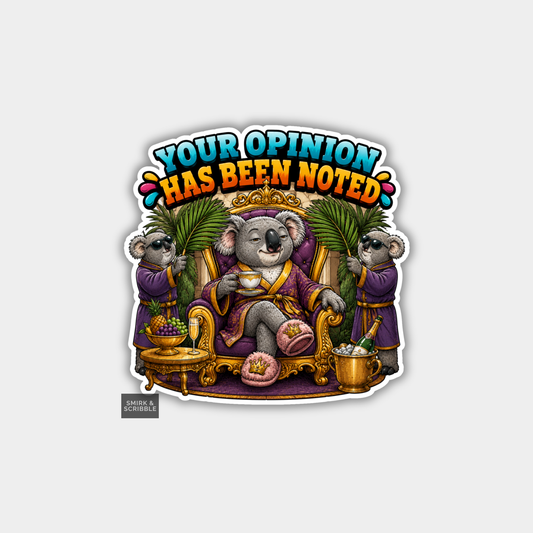 Funny Vinyl Die Cut Sticker - Noted Koala