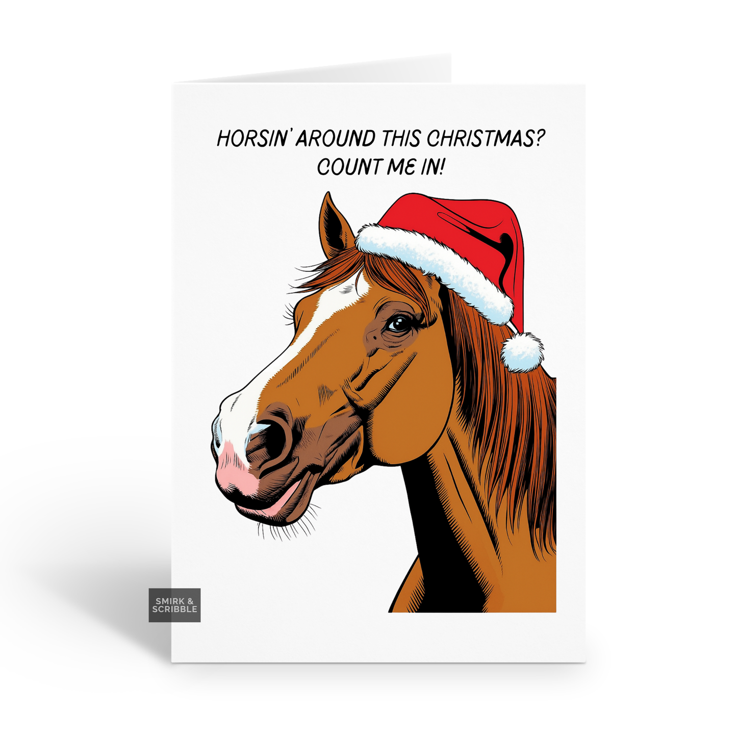 Horsin Around Christmas Card