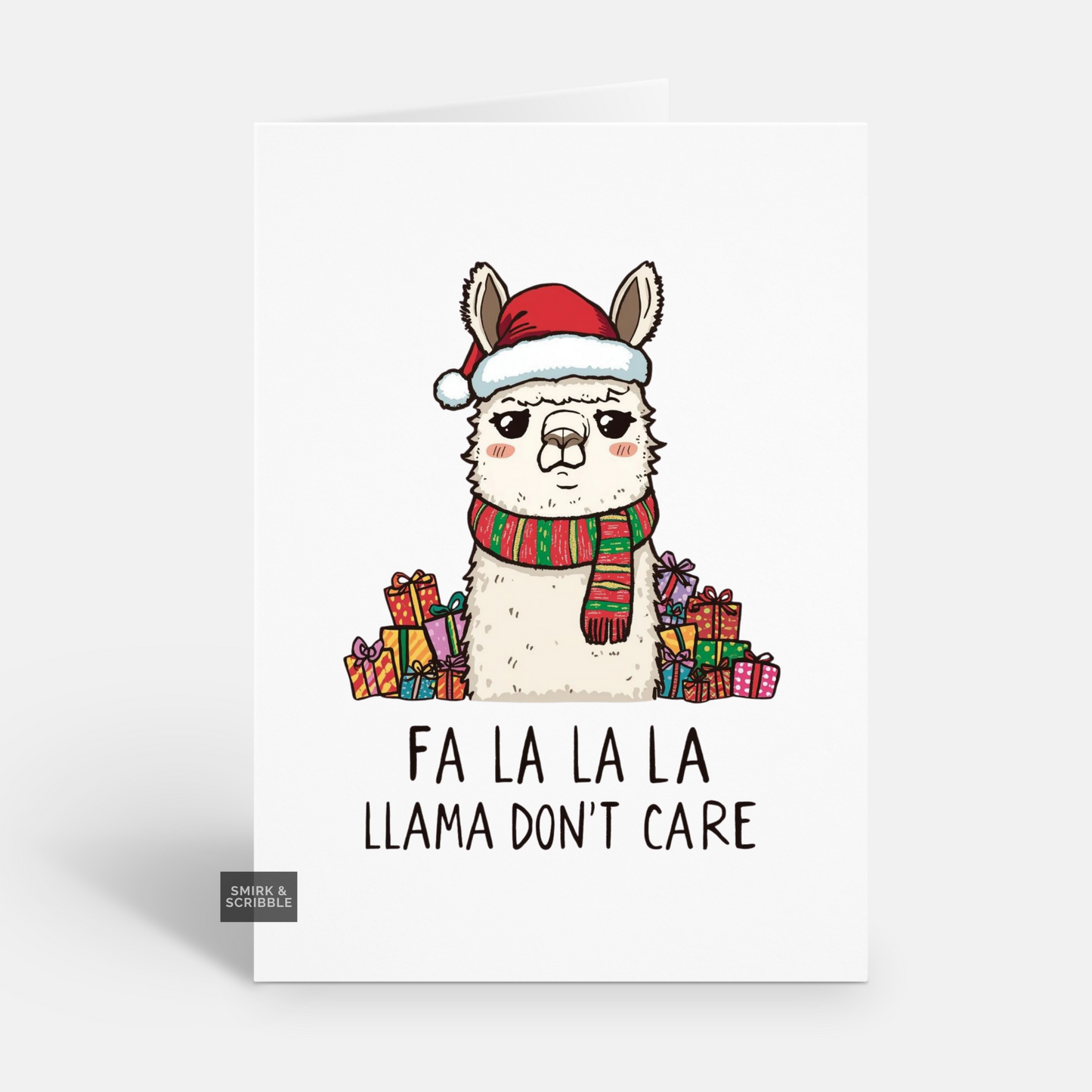 Llama Don't Care Christmas Card