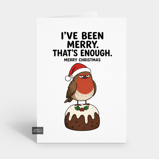 Funny Christmas Card - Grumpy Robin