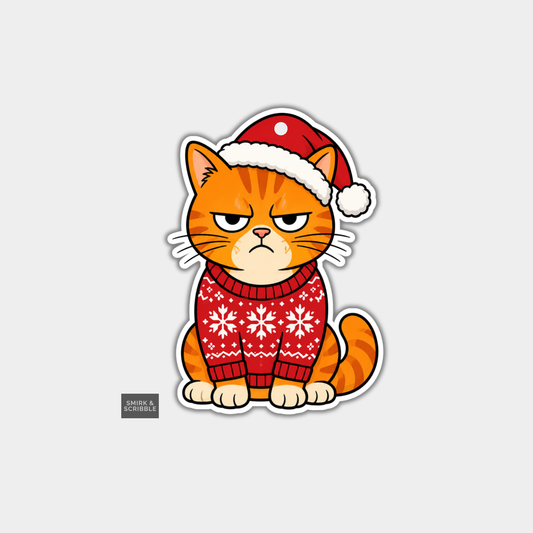 Funny Christmas Gift Tags - Cute Grumpy Cat