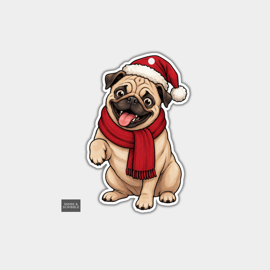 Funny Christmas Gift Tags - Cute Friendly Pug