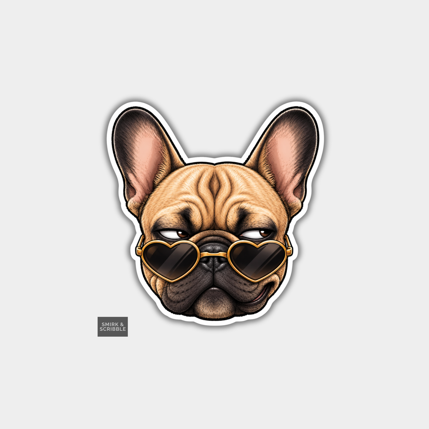 Funny Die Cut Vinyl Sticker - Cute Dog In Sunglasses