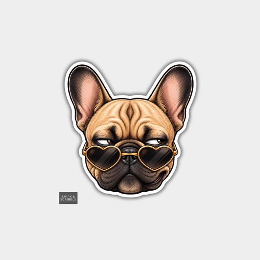 Funny Die Cut Vinyl Sticker - Cute Dog In Sunglasses
