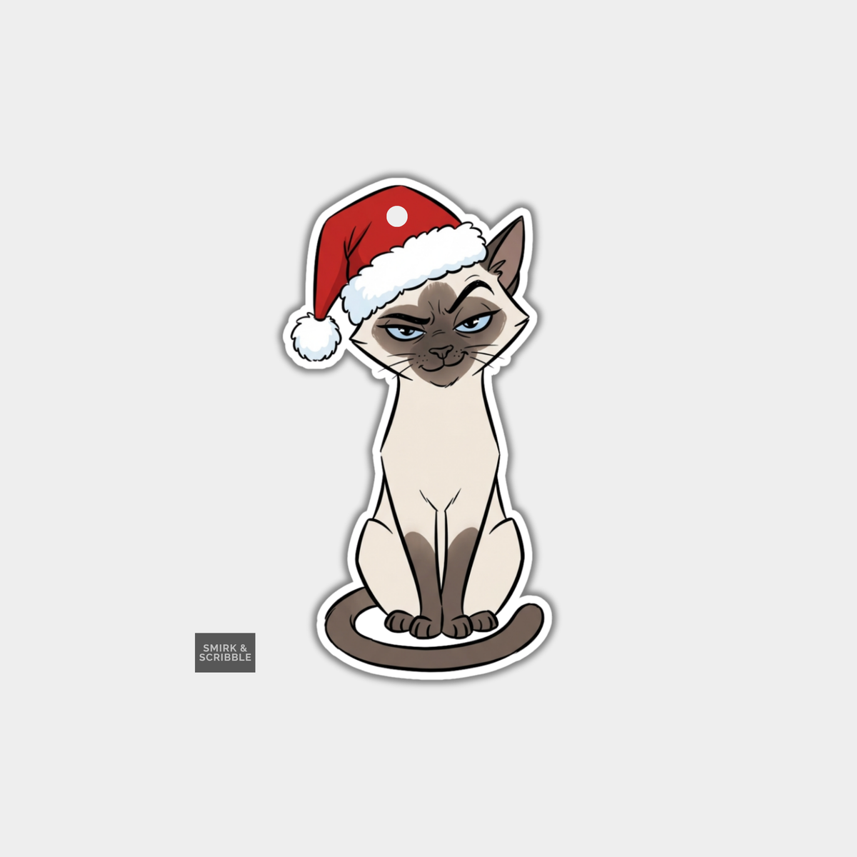 Funny Christmas Gift Tags - Grumpy Siamese Cat