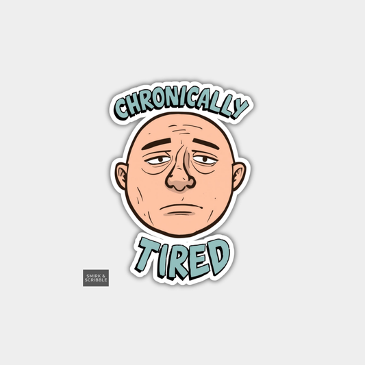 Funny Character Vinyl Sticker - Tired Man