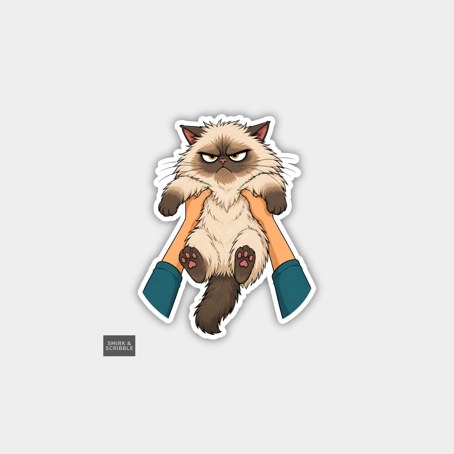 Funny Character Vinyl Sticker - Over It Cat