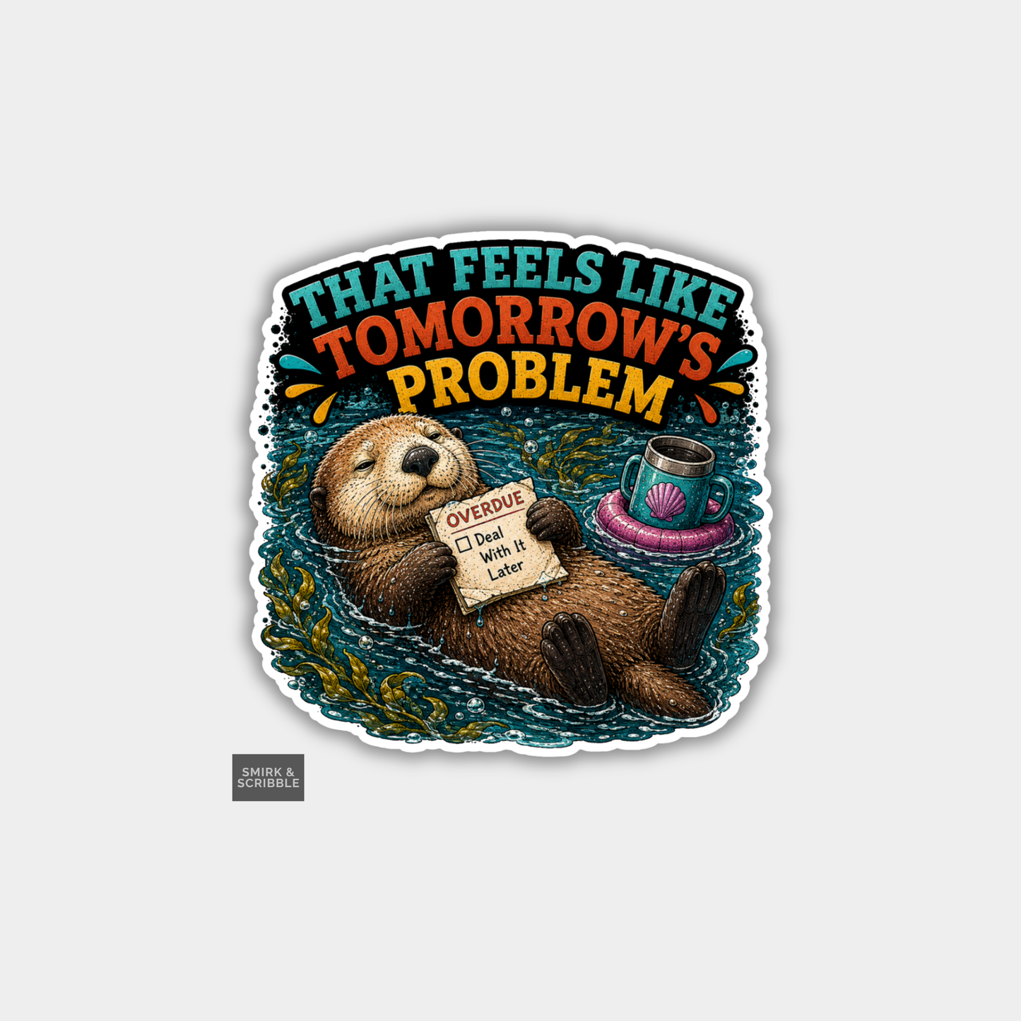 Funny Vinyl Die Cut Sticker - Tomorrow Otter