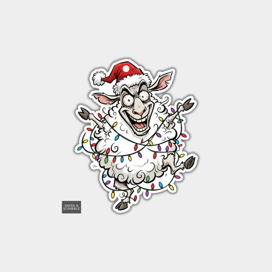 Funny Christmas Gift Tags - Weird Crazy Sheep