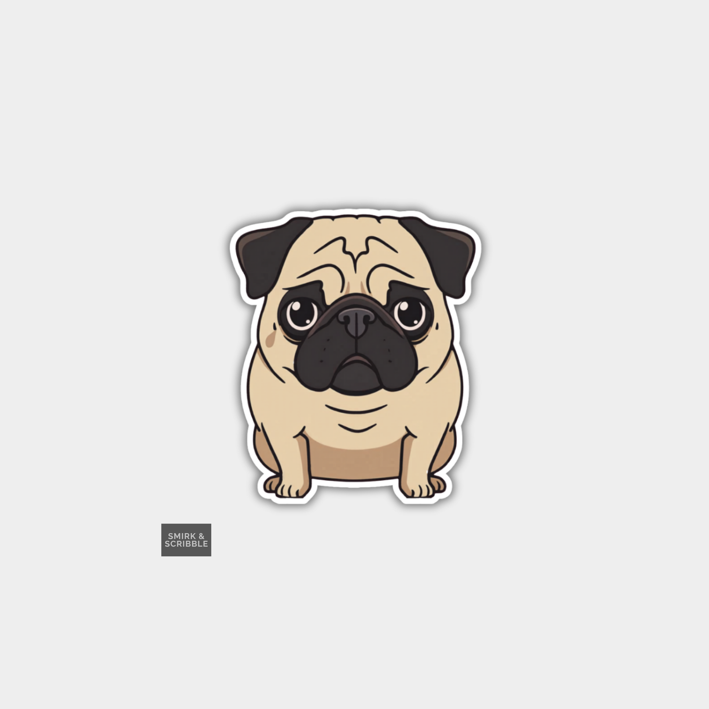 Funny Character Vinyl Sticker - Pug Dog