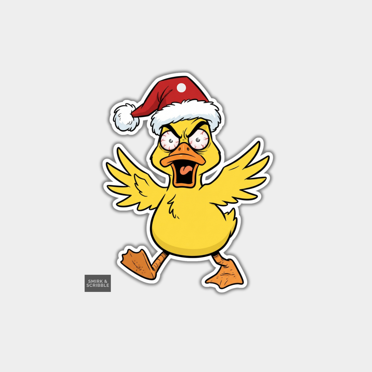 Funny Christmas Gift Tags - Weird Angry Duck