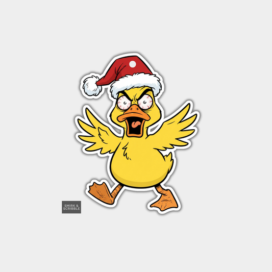 Funny Christmas Gift Tags - Weird Angry Duck