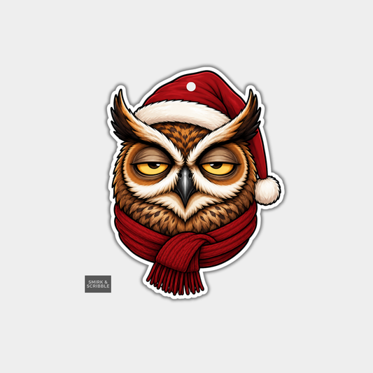 Funny Christmas Gift Tags - Grumpy Judgy Owl
