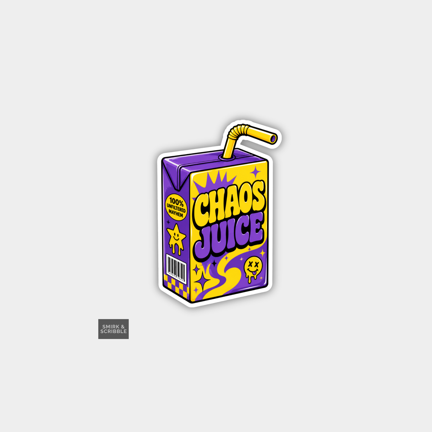 Funny Snarky Juice Box Vinyl Sticker - Chaos