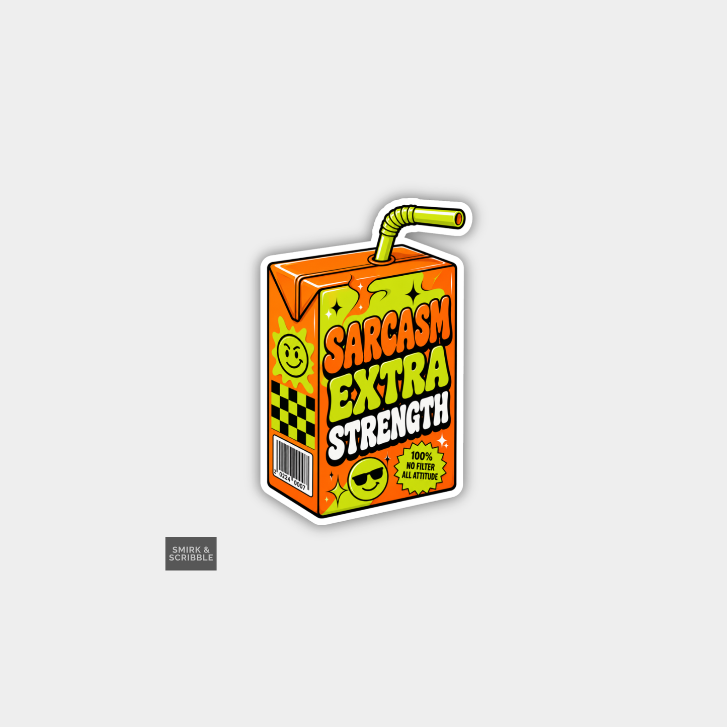 Funny Snarky Juice Box Vinyl Sticker - Sarcasm