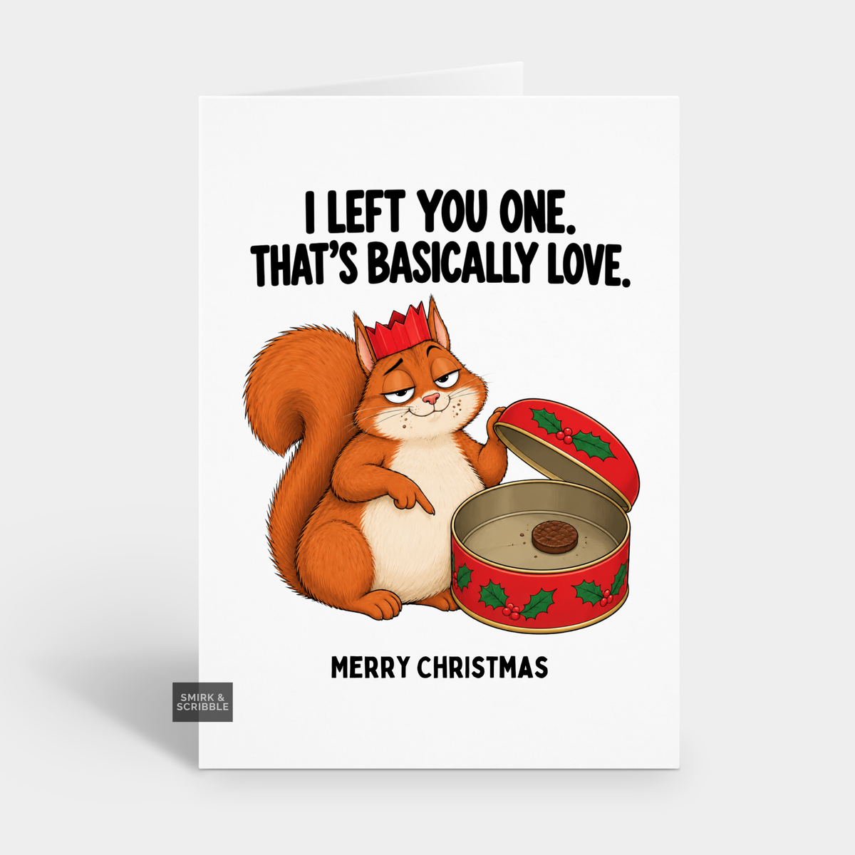 Funny Christmas Card - Squirrel Love
