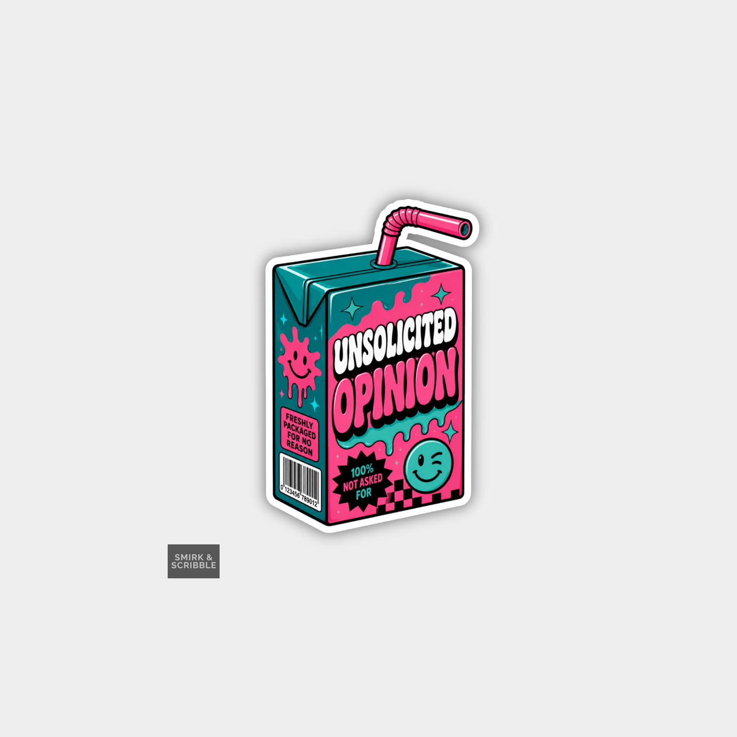 Funny Snarky Juice Box Vinyl Sticker - Opinion