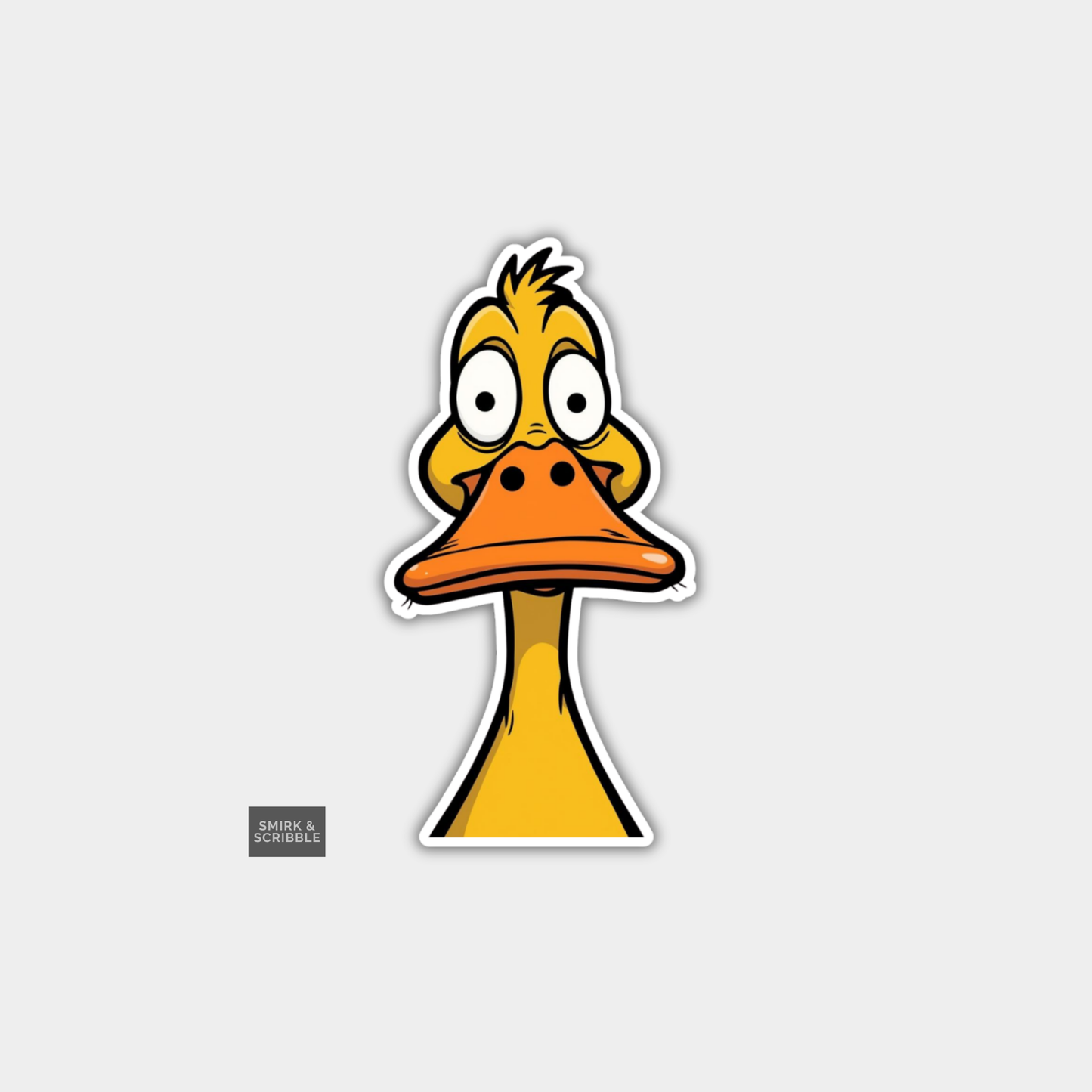 Funny Character Vinyl Sticker - Yellow Duck