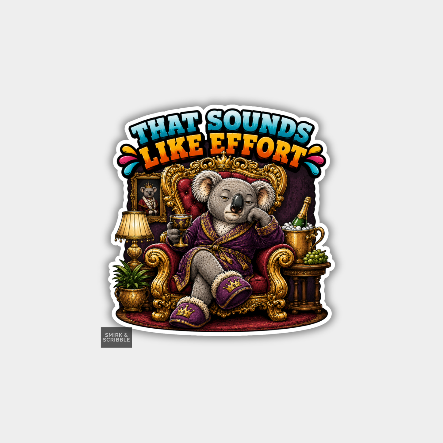 Funny Vinyl Die Cut Sticker - Effort Koala
