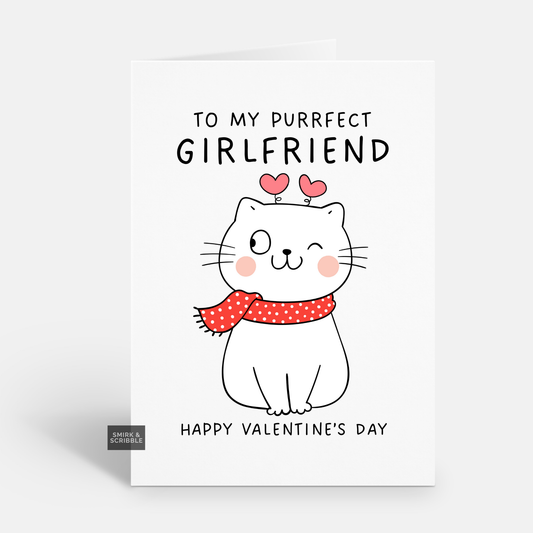 Purrfect Girlfriend Valentine's Card