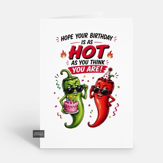 Funny Birthday Card - Hot Chilli Peppers