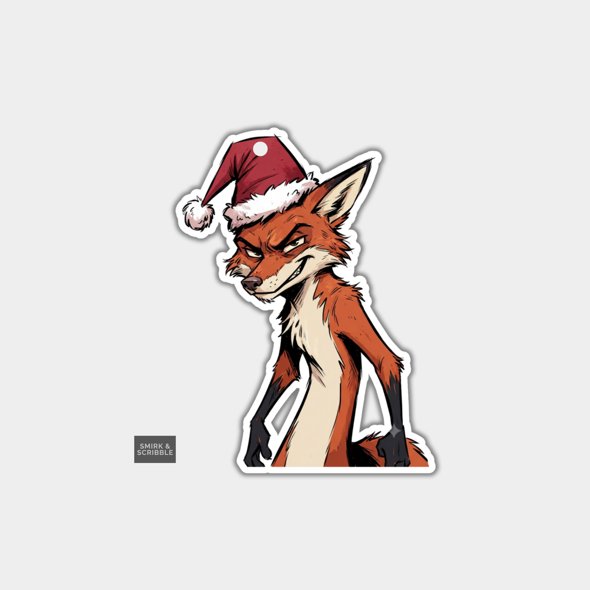 Funny Christmas Gift Tags - Weird Creepy Sly Fox